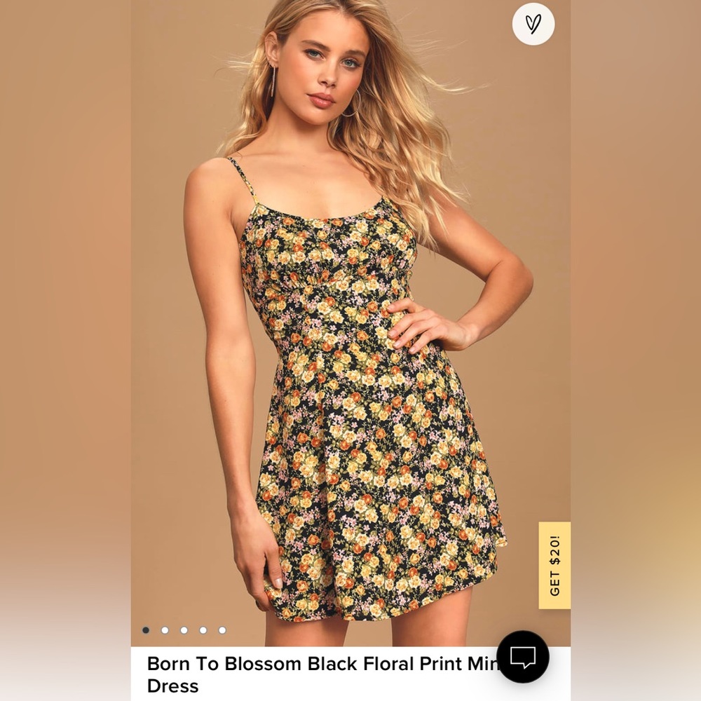 Lulu’s Born to Blossom Black Floral Print Mini Dress